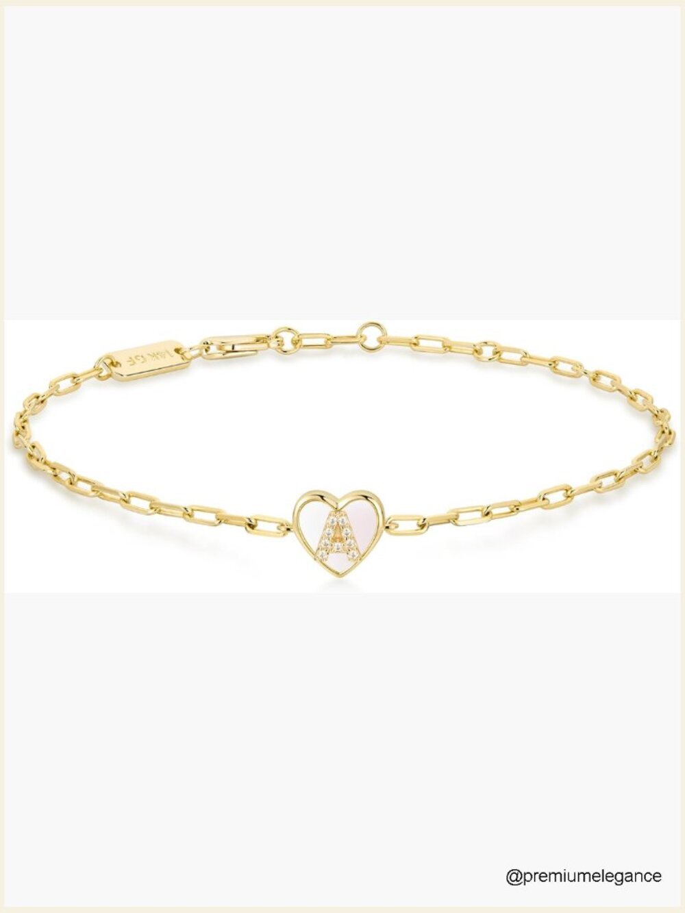 14K Gold Filled Initial Bracelet Stacking Adjustable Dainty Letter Bracelet